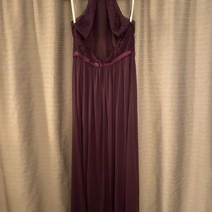 Long, bridesmaid plum dress